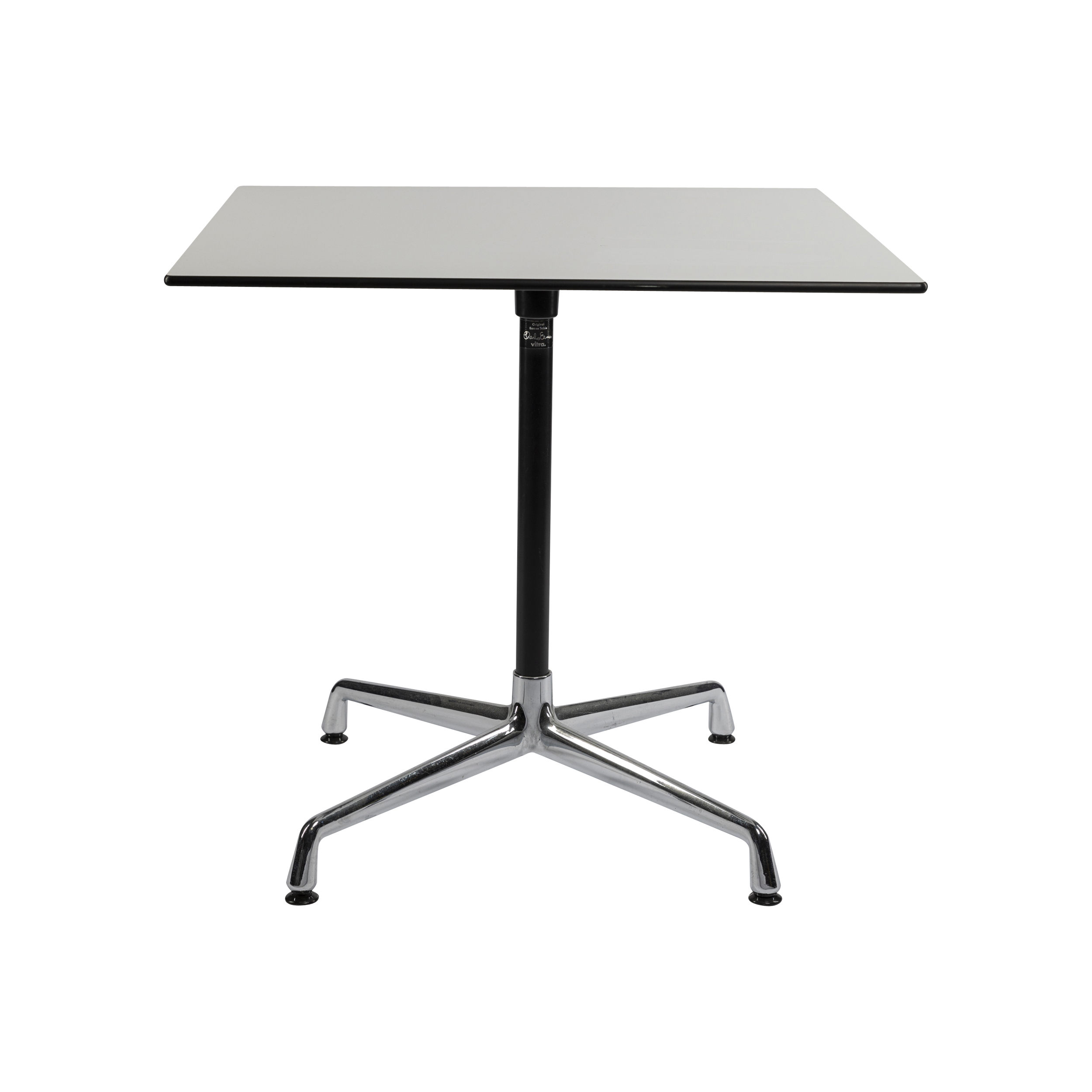 Botsing apotheker Picknicken Vitra Eames contract tafel vierkant 80x80cm wit met een chroom onderstel -  Fraaai Designmeubels